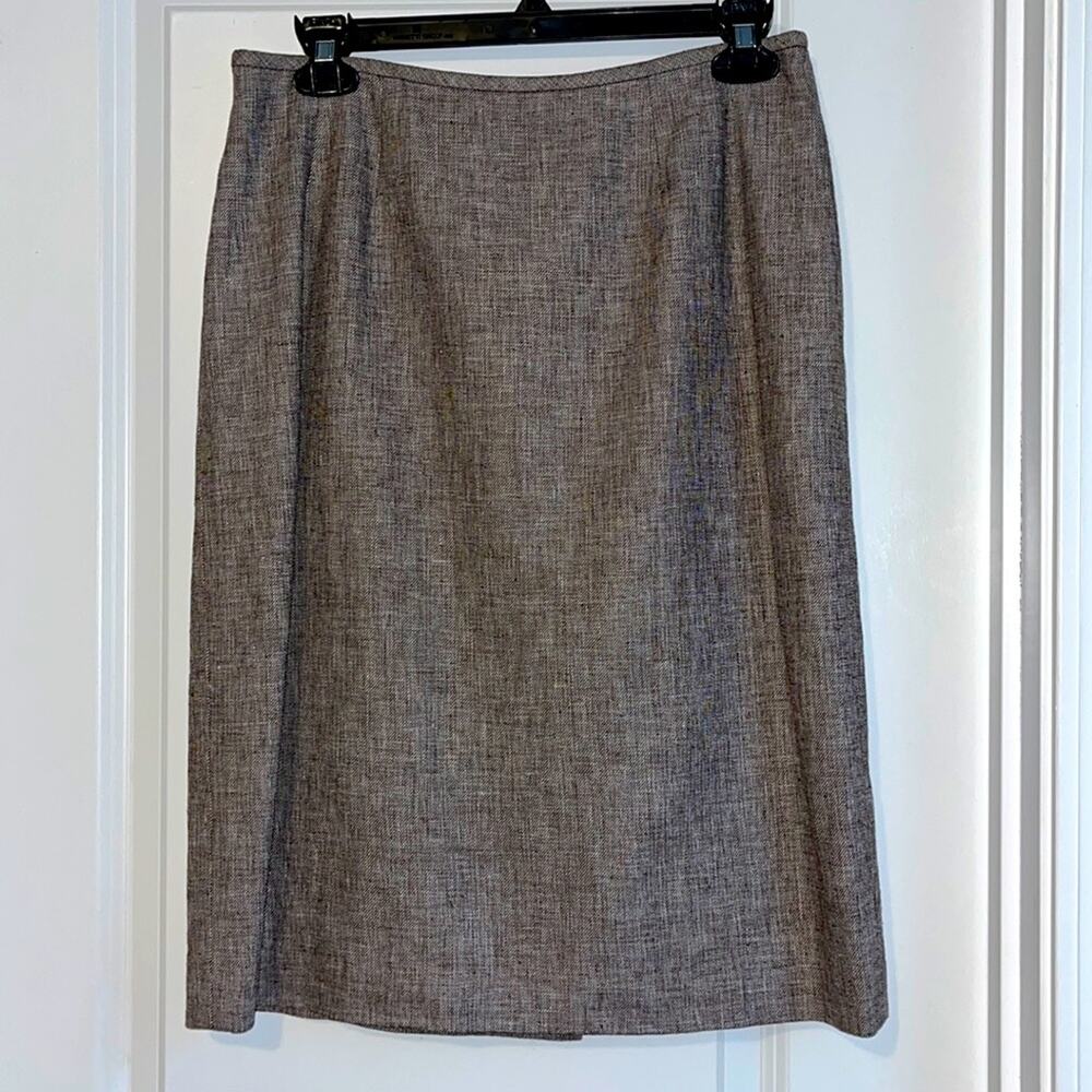 ⚡️ 3 for $20 ⚡️ Kasper Brown and White Tweed Pencil Skirt